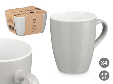 Set 4 Tazas Gris 410ml