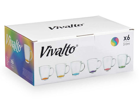 Taza Vidrio Desayuno Color 310ml con Asa