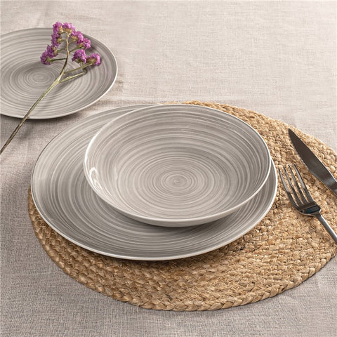 Plato Postre Porcelana 19cm Sakura Gris