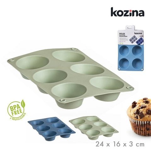 Molde de 6 Muffins Silicona