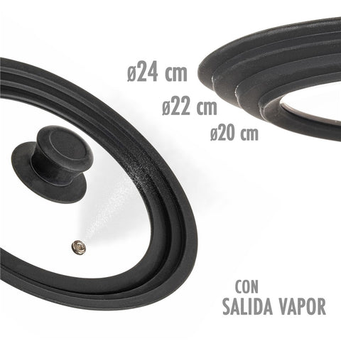 Tapa Universal Asa Térmica 20-22-24cm Salida Vapor