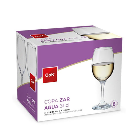 Pack 6 Copas de Agua Zar 31cl Cok