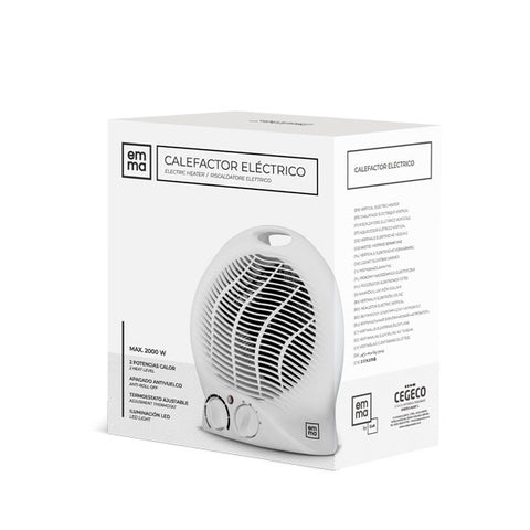 Calefactor Redondo Blanco 2000W 24x28cm