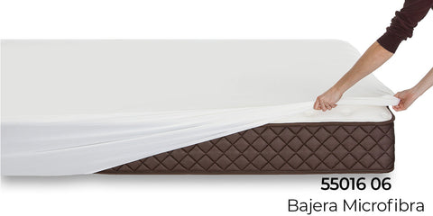 Sábana Bajera Ajustable Microfibra cama 150cm Blanco