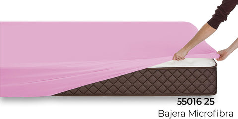 Sábana Bajera Ajustable Microfibra cama 135cm Rosa