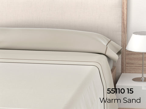 Juego de Sábanas Roomers cama 150cm Warm Sand 50% Algodón 50% Poliéster