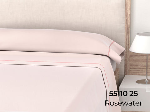 Juego de Sábanas Lisas cama 150cm Rose Water 50% Algodón 50% Poliéster