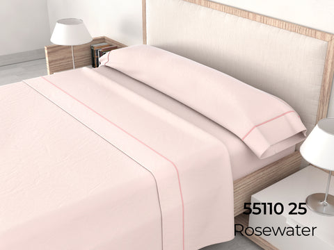 Juego de Sábanas Lisas cama 150cm Rose Water 50% Algodón 50% Poliéster