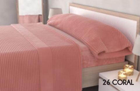 Juego de Sábanas Sedalina cama 135cm Coral Jacquard Stripes