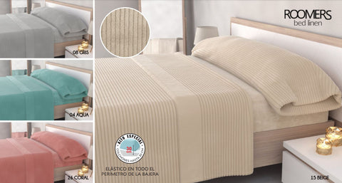 Juego de Sábanas Sedalina cama 90cm GRIS Jacquard Stripes